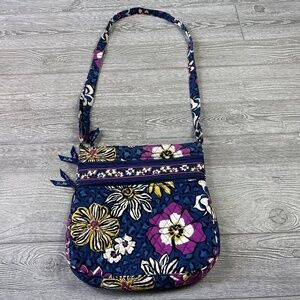Vera Bradley Blue and Purple Floral Satchel